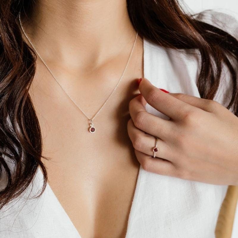 Bezel Birthstone Necklace