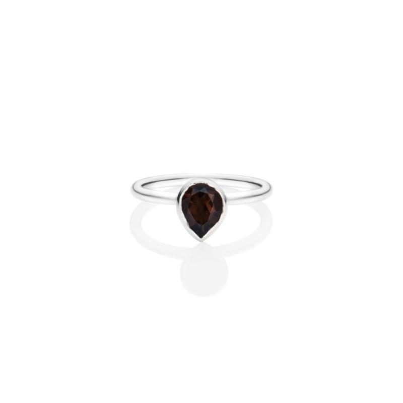 Sterling Silver Stack Ring - Smoky Quartz - Image 4