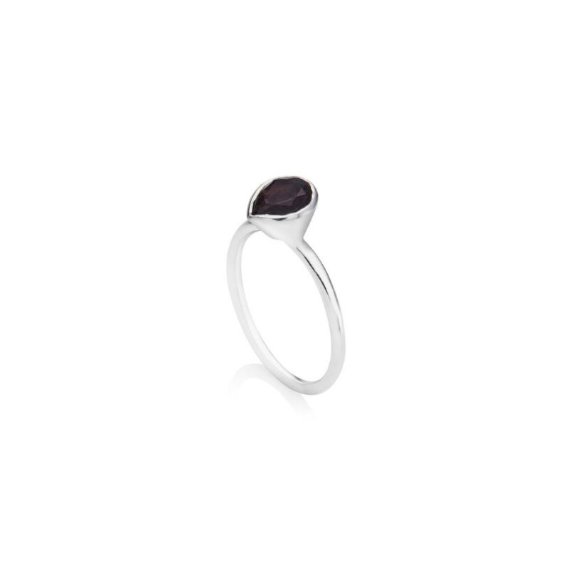 Sterling Silver Stack Ring - Smoky Quartz - Image 5