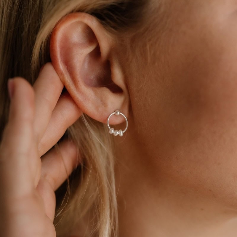 Circular Pearl Studs