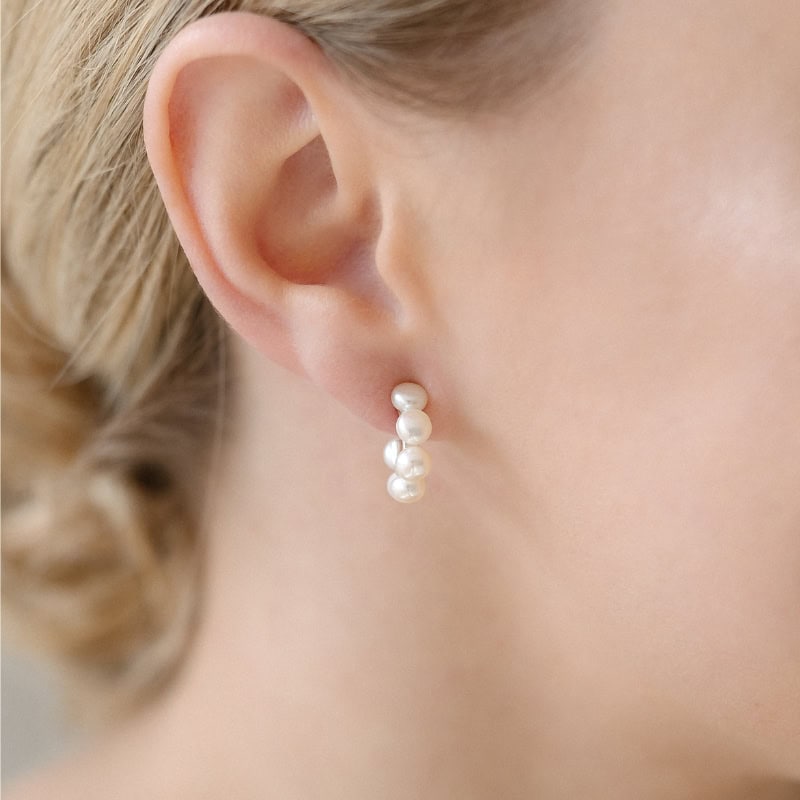Pearl Button Hoops