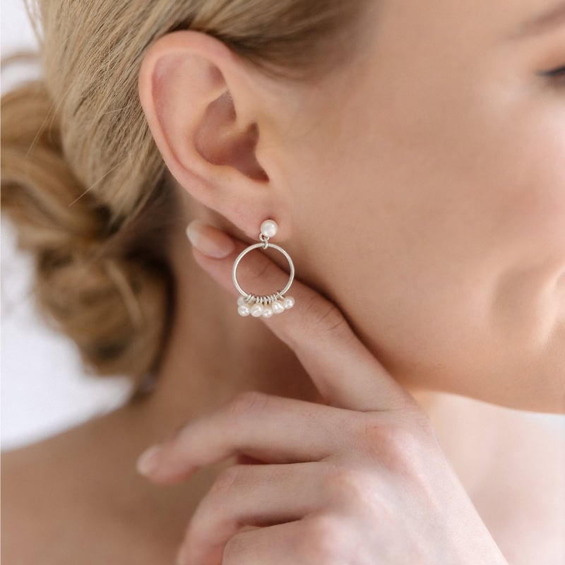 Pearl Cluster Earrings