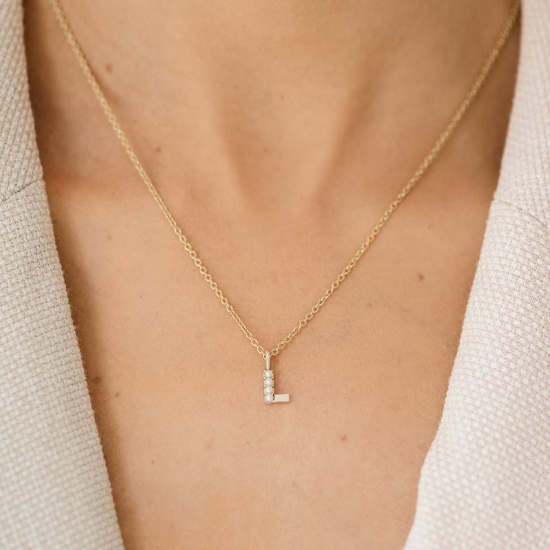 Pearl Initial Necklace